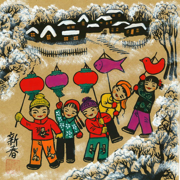 Huxian Folk Painting - Spring Festival