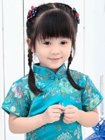 Girls' Beautiful Traditional Qipao Dress (Turquoise Brocade)