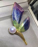 Beautiful Freshwater Pearl Butterfly Pin