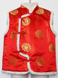 Kids' Precious and Festive Traditional Vest in Red with Gold Accents (Unisex)