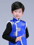 Kids' Adorable and Festive Traditional Vest in Royal Blue with Silver Accents (Unisex)