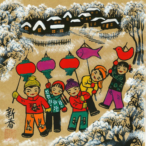 Huxian Folk Painting - Spring Festival