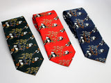 Chinese Silk Tie with Panda and Bamboo Print
