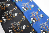Chinese Silk Tie with Panda and Bamboo Print