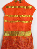 Chinese Traditional Blouse in Stunning Orange and Gold