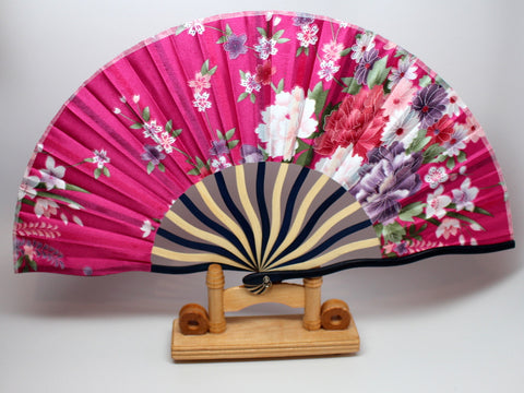 Chinese Floral Silk Fan (Multiple Colors)