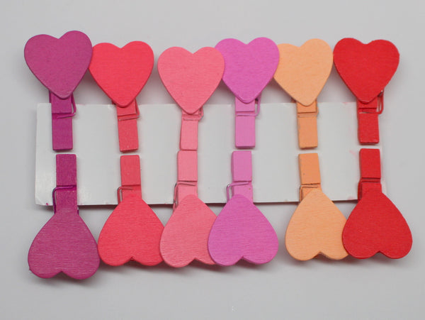 Colorful Heart Clip (Artsy Clothespin) Set