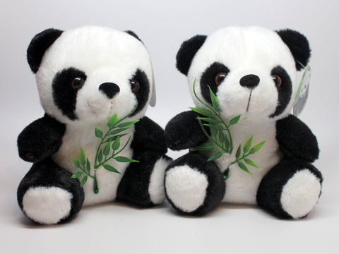 Panda Stuffed Animal with Bamboo
