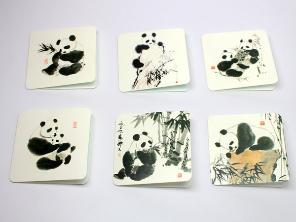 Cute and Refined Panda Card Set (6 Cards)