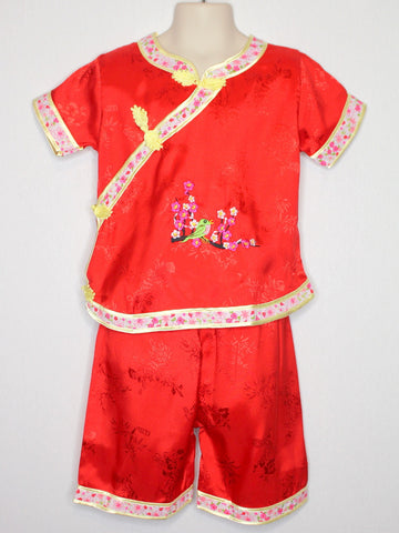 Girls' Two-Piece Traditional Outfit w/ Embroidered Details