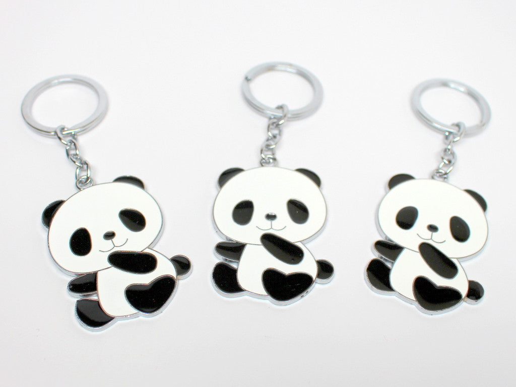 Naierhg 2Pcs Key Chain Metal Panda Doll Shape Key Holder for Daily